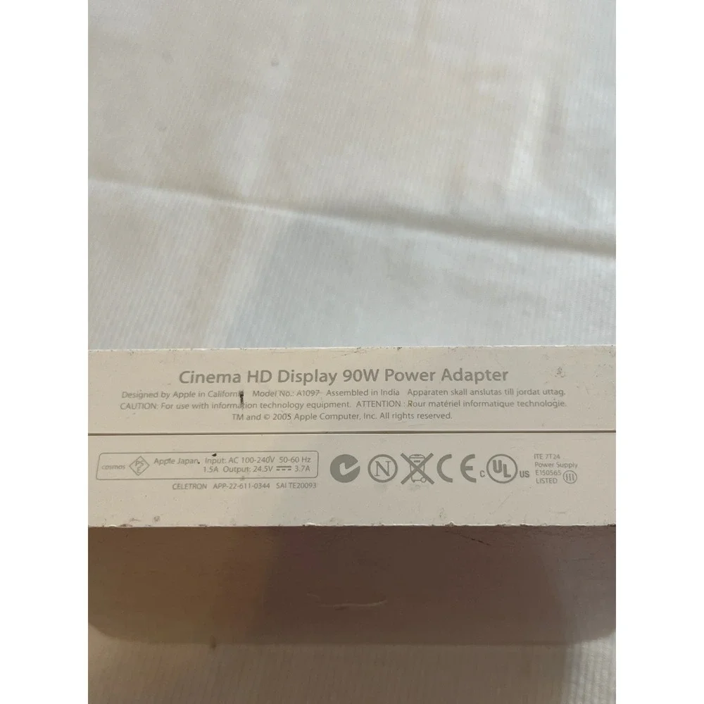 Apple Cinema HD Display‎ 90W Power Adapter Model A1097 24.5V 3.7A 661-0344 2005